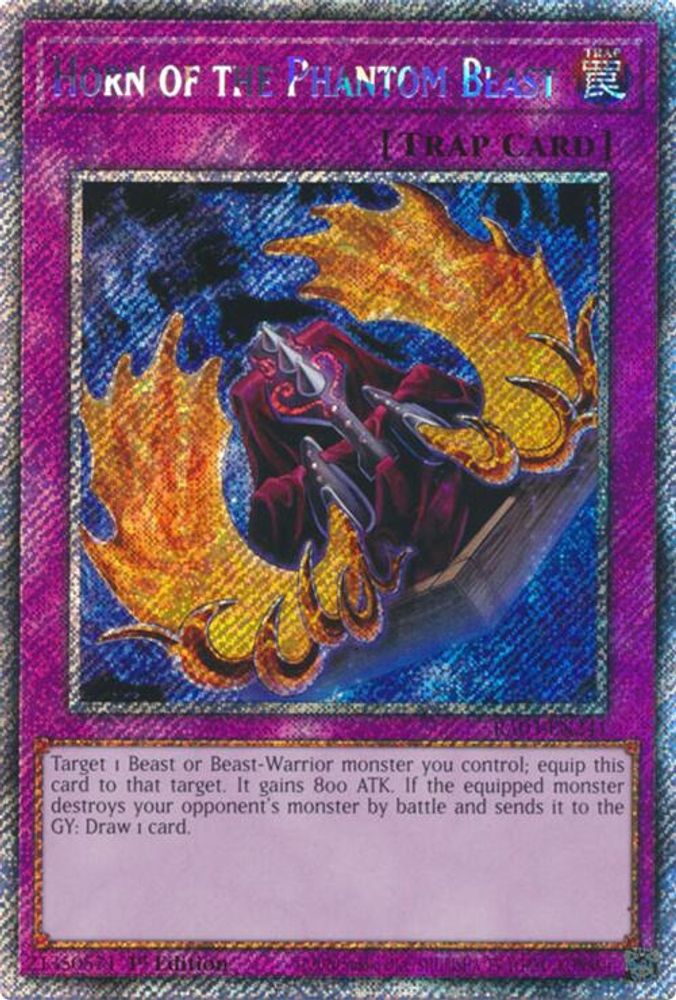 [PLATINUM RARE] Horn of the Phantom Beast (Platinum Secret Rare) - (RA03-EN241) - 1st Edition