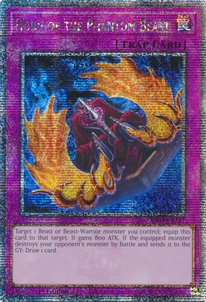 [QUARTER CENTURY RARE] Horn of the Phantom Beast (Quarter Century Secret Rare) - (RA03-EN241) - 1st Edition