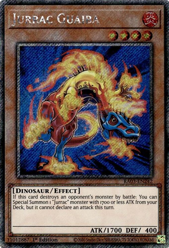 [PLATINUM RARE] Jurrac Guaiba (Platinum Secret Rare) - (RA03-EN242) - 1st Edition