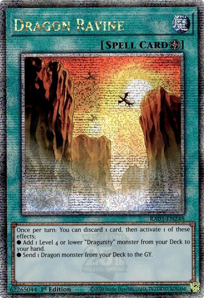 [QUARTER CENTURY RARE] Dragon Ravine (Quarter Century Secret Rare) - (RA03-EN248) - 1st Edition