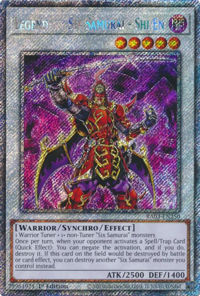 [PLATINUM RARE] Legendary Six Samurai - Shi En (Platinum Secret Rare) - (RA03-EN250) - 1st Edition