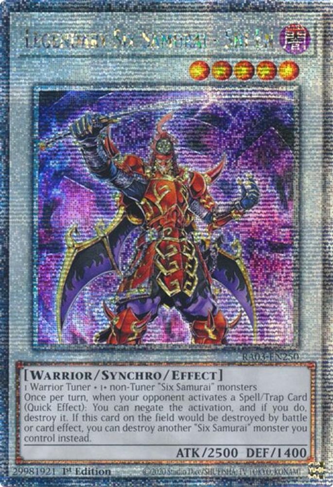[QUARTER CENTURY RARE] Legendary Six Samurai - Shi En (Quarter Century Secret Rare) - (RA03-EN250) - 1st Edition