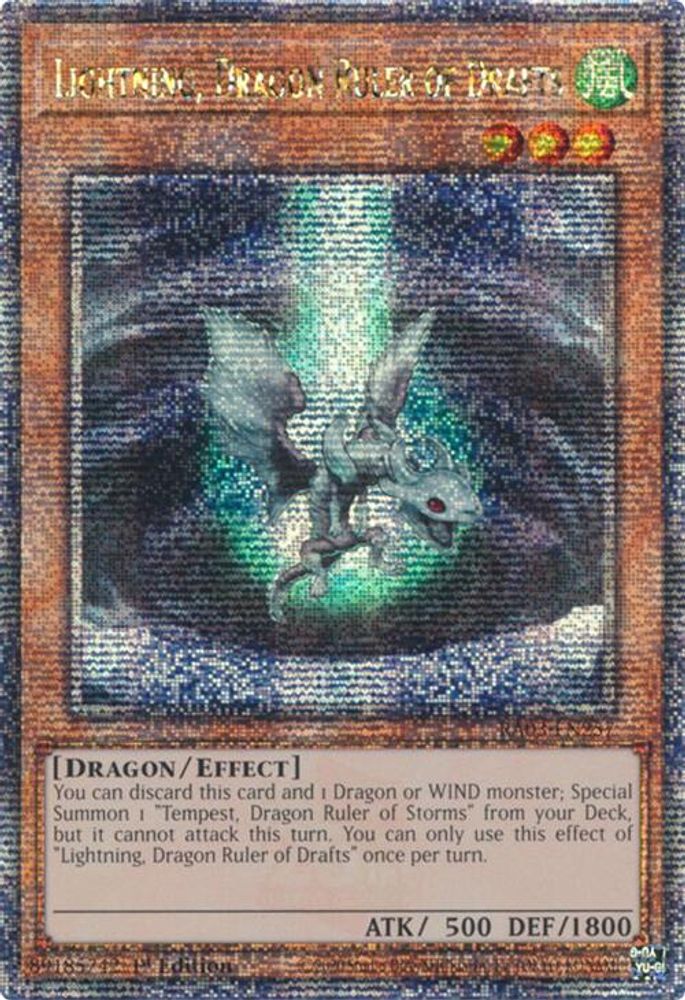 [QUARTER CENTURY RARE] Lightning, Dragon Ruler of Drafts (Quarter Century Secret Rare) - (RA03-EN257) - 1st Edition
