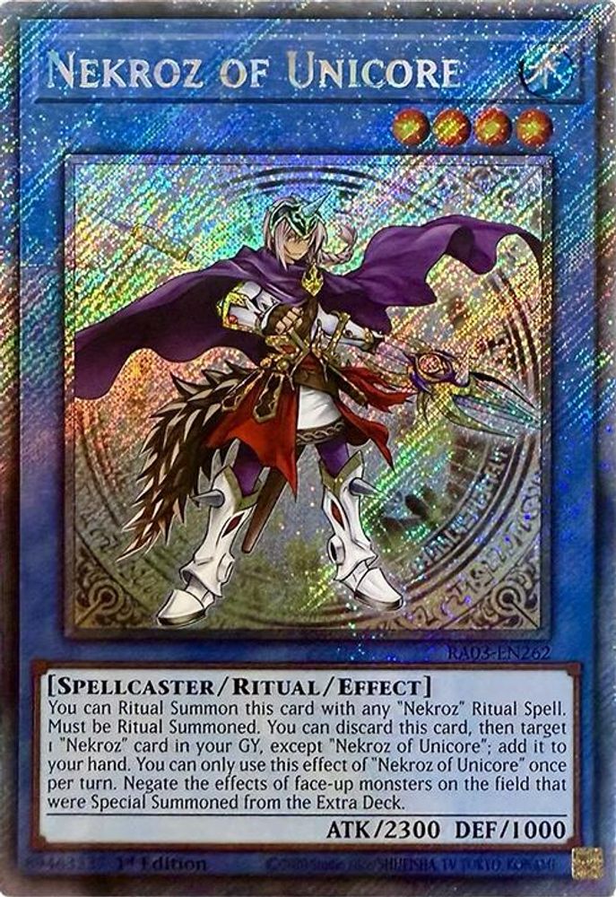 [PLATINUM RARE] Nekroz of Unicore (Platinum Secret Rare) - (RA03-EN262) - 1st Edition