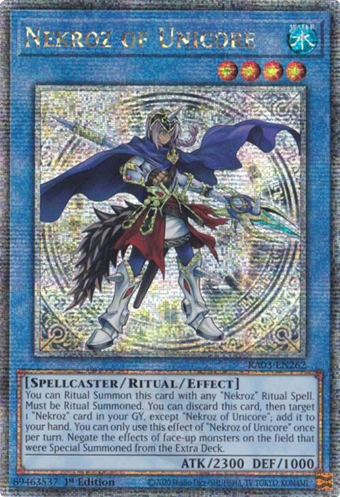 [QUARTER CENTURY RARE] Nekroz of Unicore (Quarter Century Secret Rare) - (RA03-EN262) - 1st Edition