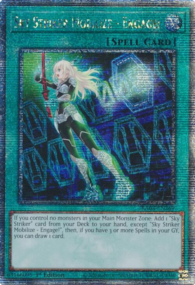 [QUARTER CENTURY RARE] Sky Striker Mobilize - Engage! (Quarter Century Secret Rare) - (RA03-EN269) - 1st Edition