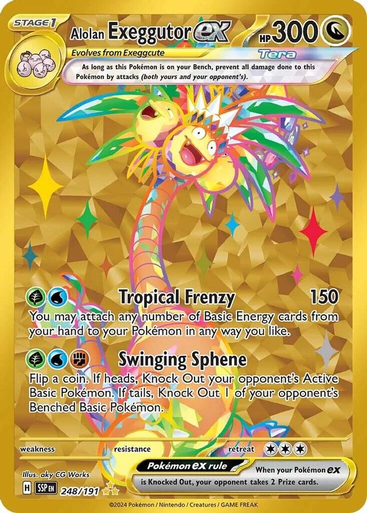 Alolan Exeggutor ex - [  248/191 ] - Hyper Rare - Pokemon SV08 Surging Sparks