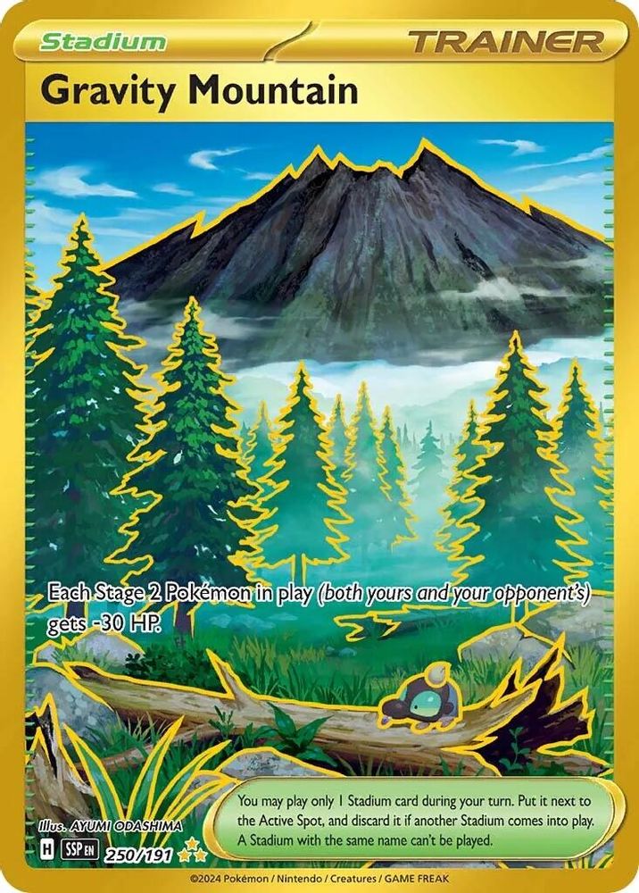 Gravity Mountain - [  250/191 ] - Hyper Rare - Pokemon SV08 Surging Sparks