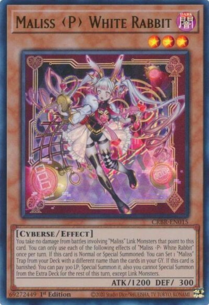 Maliss P White Rabbit - (CRBR-EN015) Ultra Rare - 1st Edition