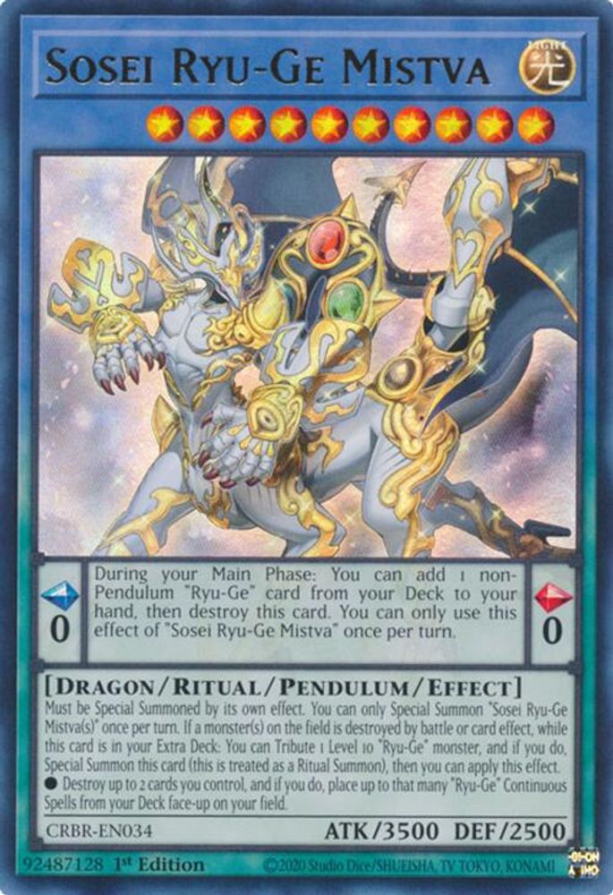 Sosei Ryu-Ge Mistva - (CRBR-EN034) Ultra Rare - 1st Edition