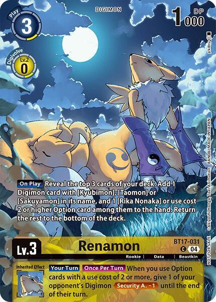 Renamon BT17-031 - Legend Pack 2024 Box Topper EX08 Chain of Liberation
