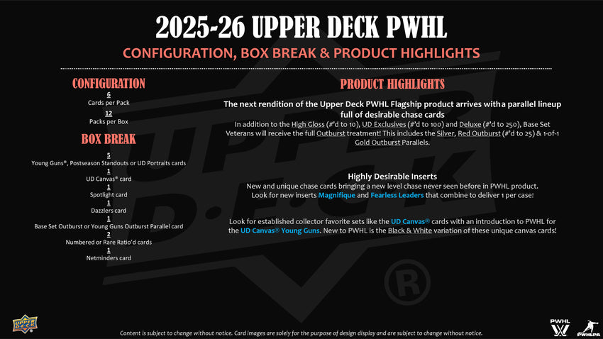 2025-26 Upper Deck PWHL Hockey Hobby Box (Pre Order)