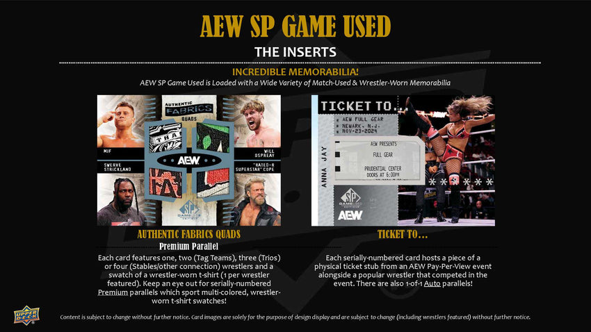 2025 Upper Deck AEW SP Game Used Wrestling Hobby Box