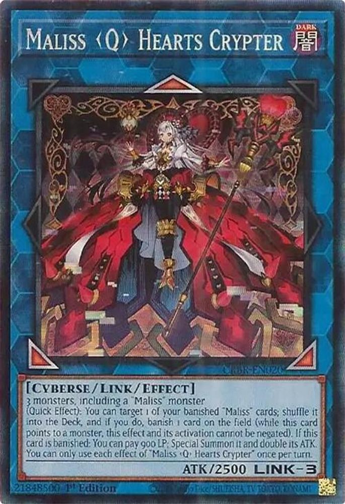 Maliss Q Hearts Crypter (CR) - (CRBR-EN020) Collector's Rare - 1st Edition