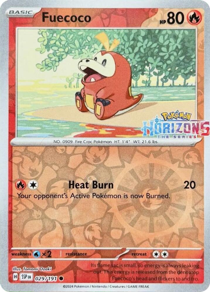 Fuecoco - 029/191 - Reverse Holo Pokemon Horizons Stamp Promo