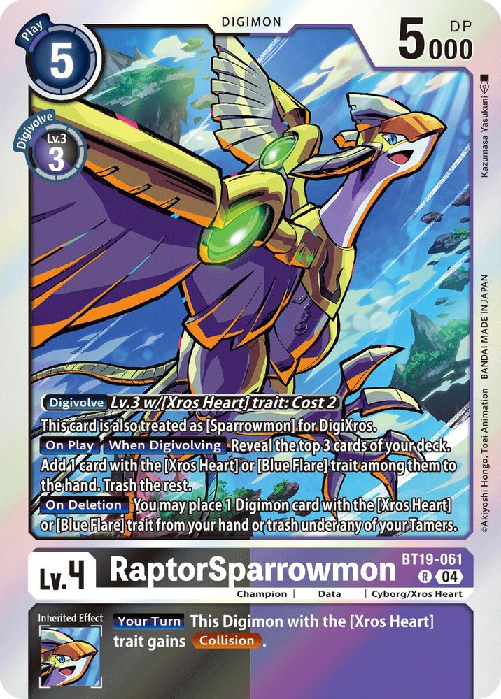 RaptorSparrowmon (BT19-061) Rare - Digimon Release Special Booster 2.5