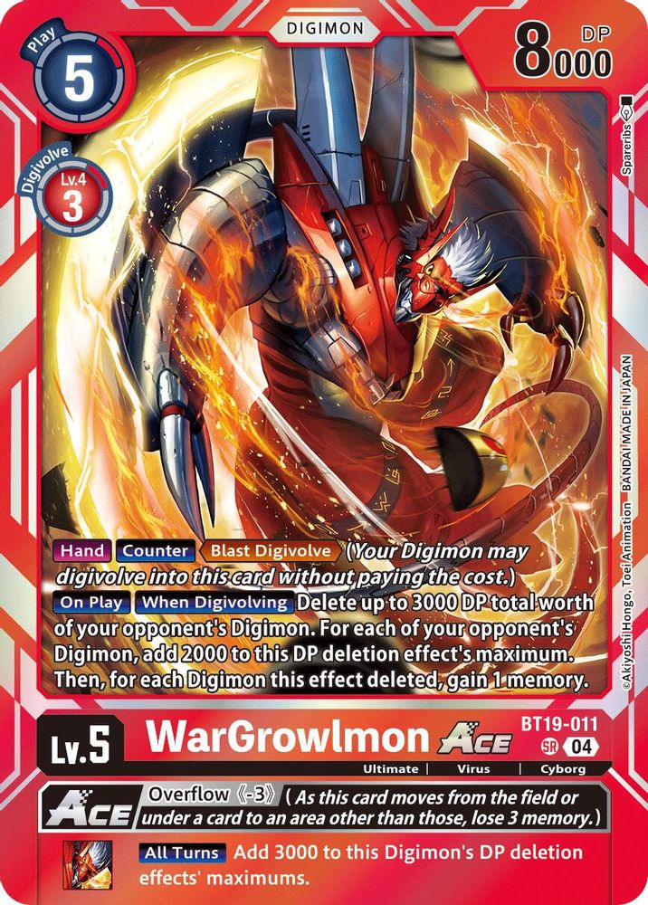 WarGrowlmon ACE (BT19-011) Super Rare - Digimon Release Special Booster 2.5