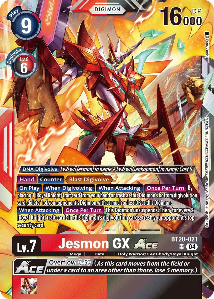 Jesmon GX ACE (BT20-021) Super Rare - Digimon Release Special Booster 2.5