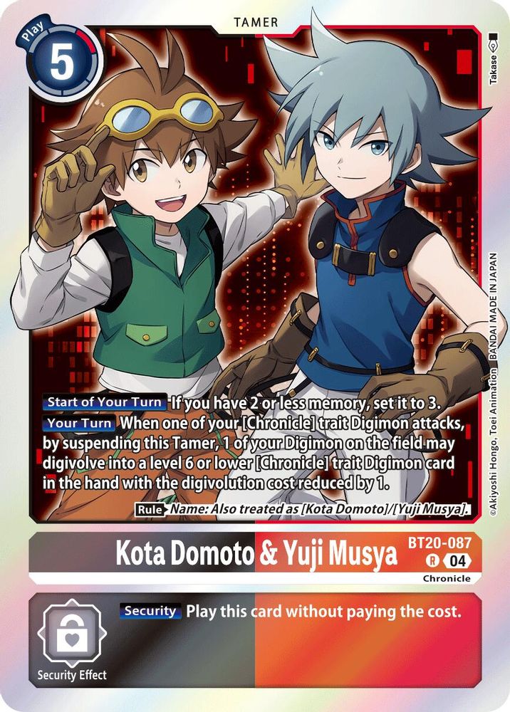 Kota Domoto & Yuji Musya (BT20-087) Rare - Digimon Release Special Booster 2.5