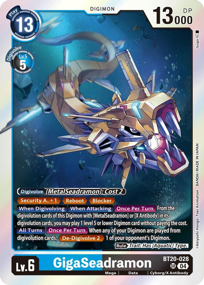 GigaSeadramon (BT20-028) Super Rare - Digimon Release Special Booster 2.5