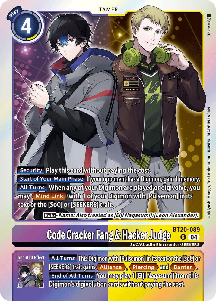 Code Cracker Fang & Hacker Judge (BT20-089) Rare - Digimon Release Special Booster 2.5