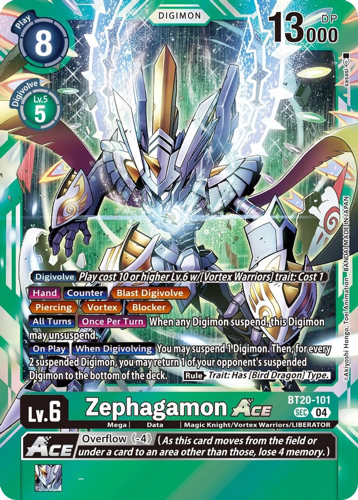 Zephagamon ACE (BT20-101) Secret Rare - Digimon Release Special Booster 2.5