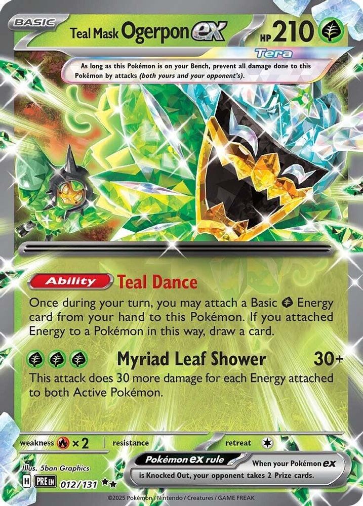 Teal Mask Ogerpon ex - [  012/131 ] - Double Rare - Pokemon SV Prismatic Evolutions