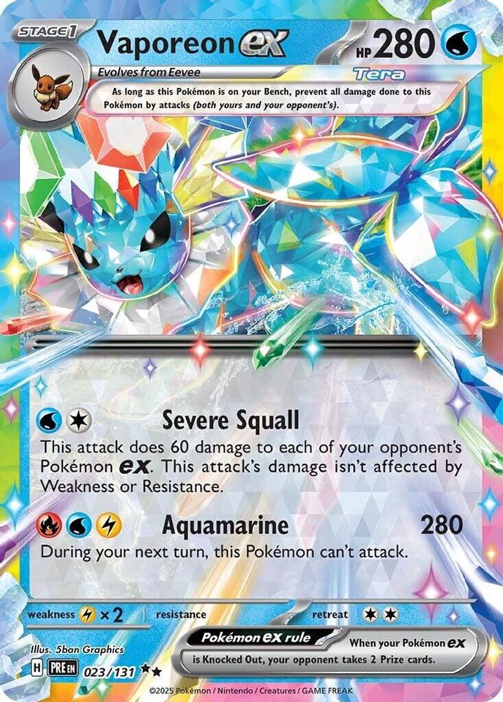 Vaporeon ex - [  023/131 ] - Double Rare - Pokemon SV Prismatic Evolutions
