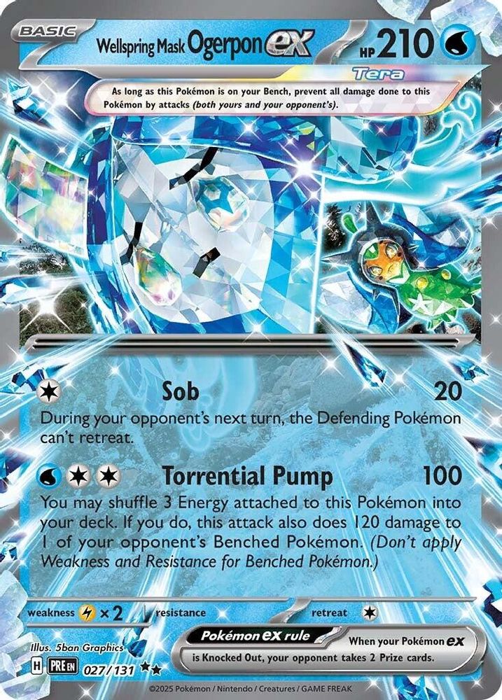 Wellspring Mask Ogerpon ex - [  027/131 ] - Double Rare - Pokemon SV Prismatic Evolutions