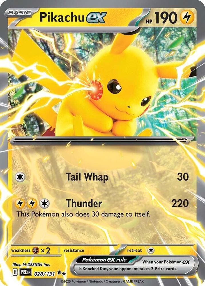 Pikachu ex - [  028/131 ] - Double Rare - Pokemon SV Prismatic Evolutions