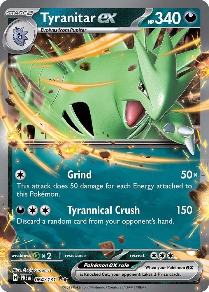 Tyranitar ex - [  064/131 ] - Double Rare - Pokemon SV Prismatic Evolutions