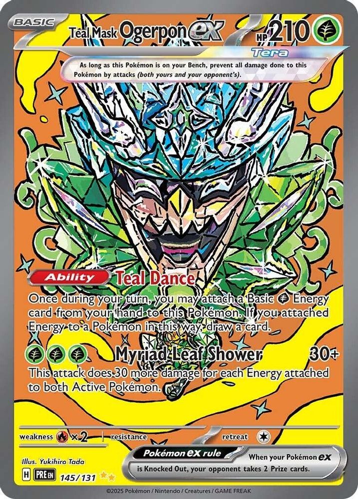 Teal Mask Ogerpon ex - [  145/131 ] - Special Illustration Rare - Pokemon SV Prismatic Evolutions