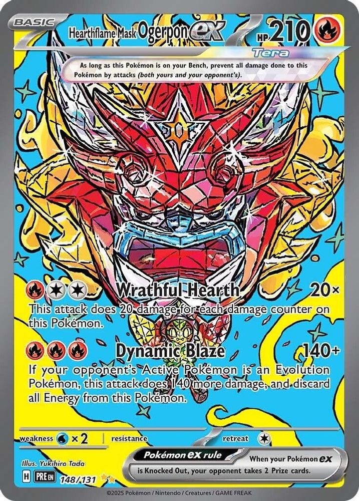Hearthflame Mask Ogerpon ex - [  148/131 ] - Special Illustration Rare - Pokemon SV Prismatic Evolutions