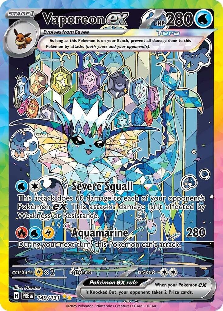 Vaporeon ex - [  149/131 ] - Special Illustration Rare - Pokemon SV Prismatic Evolutions