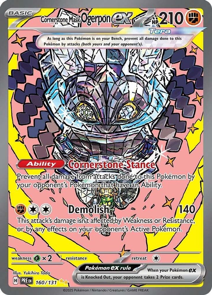 Cornerstone Mask Ogerpon ex - [  160/131 ] - Special Illustration Rare - Pokemon SV Prismatic Evolutions