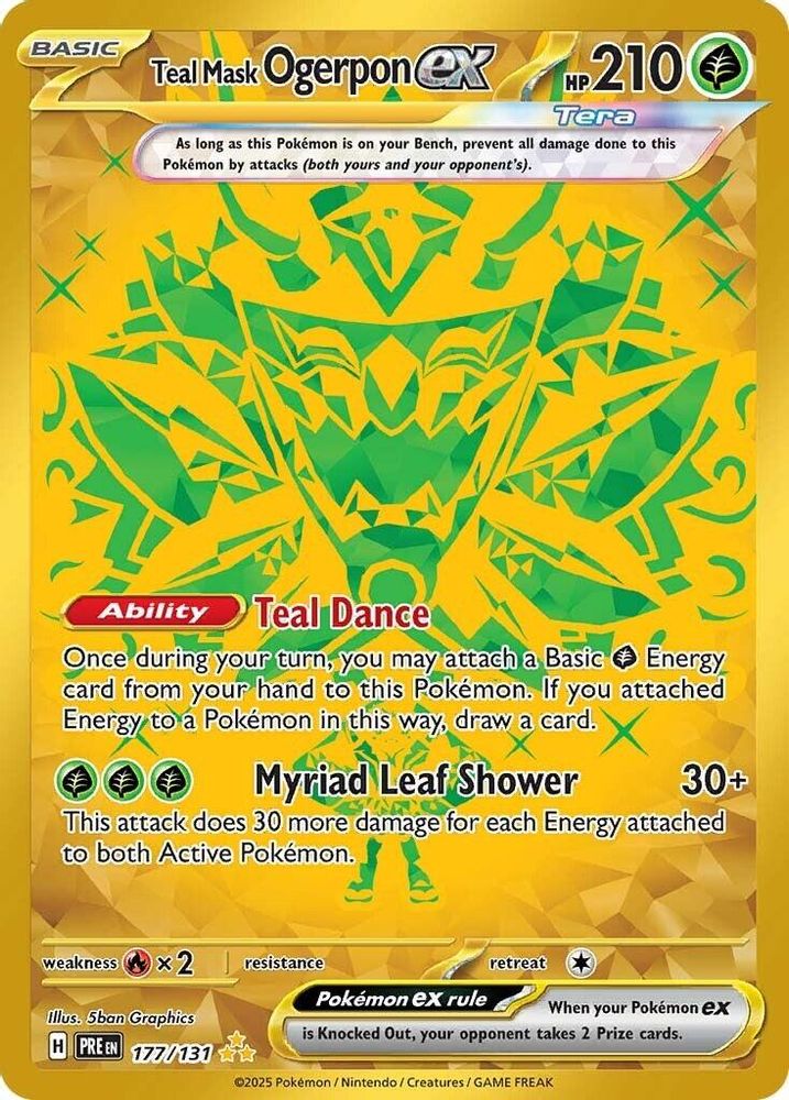 Teal Mask Ogerpon ex - [  177/131 ] - Hyper Rare - Pokemon SV Prismatic Evolutions