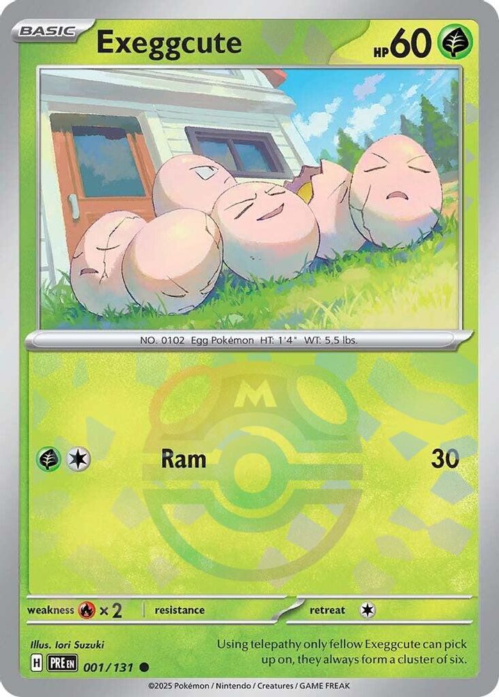 Exeggcute (Master Ball Pattern) - [  001/131 ] - Common - Pokemon SV Prismatic Evolutions