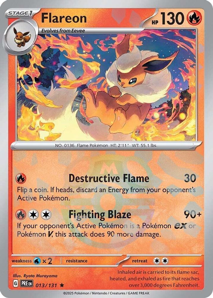 Flareon (Master Ball Pattern) - [  013/131 ] - Rare - Pokemon SV Prismatic Evolutions