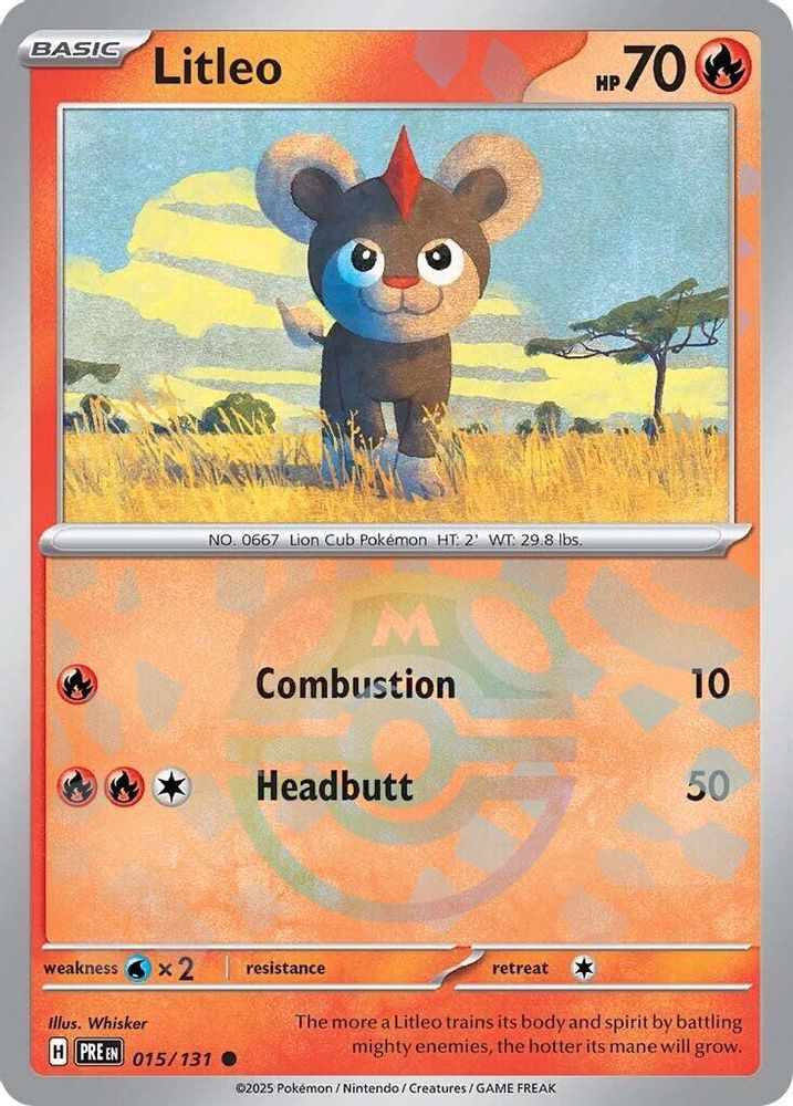 Litleo (Master Ball Pattern) - [  015/131 ] - Common - Pokemon SV Prismatic Evolutions
