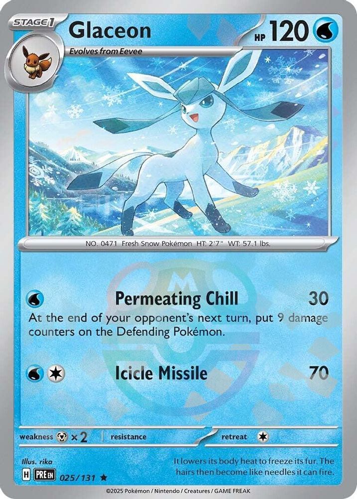 Glaceon (Master Ball Pattern) - [  025/131 ] - Rare - Pokemon SV Prismatic Evolutions