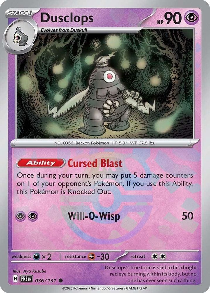 Dusclops (Master Ball Pattern) - [  036/131 ] - Common - Pokemon SV Prismatic Evolutions