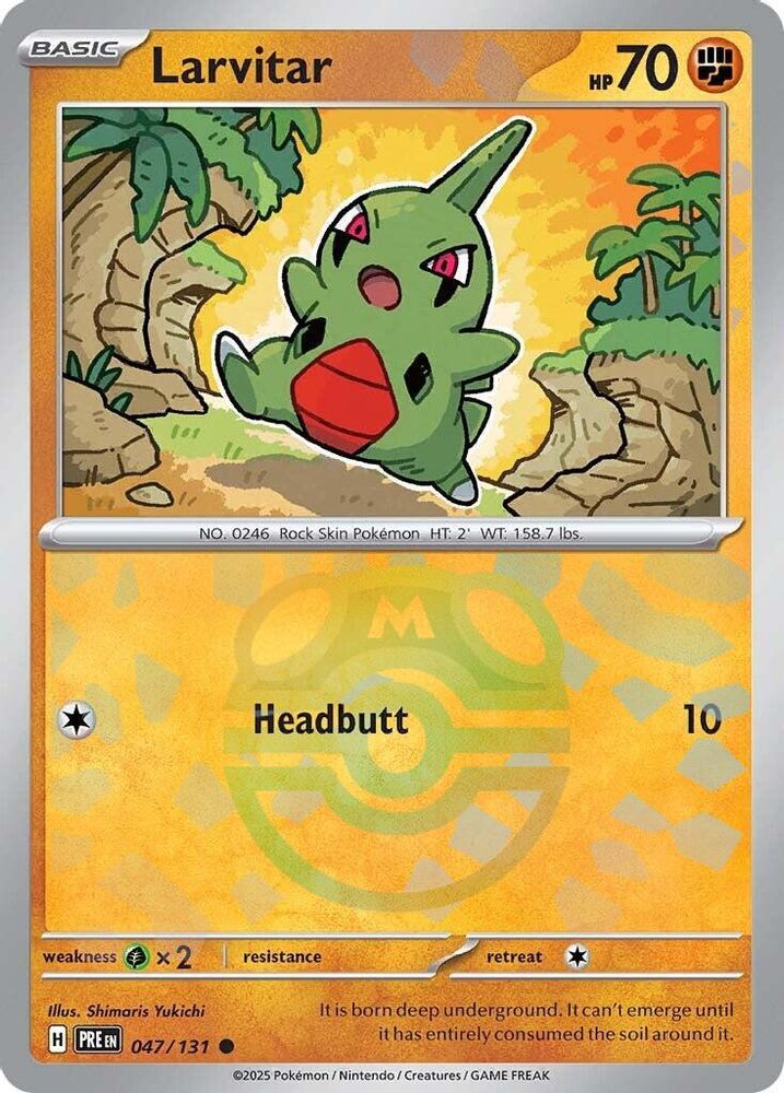 Larvitar (Master Ball Pattern) - [  047/131 ] - Common - Pokemon SV Prismatic Evolutions