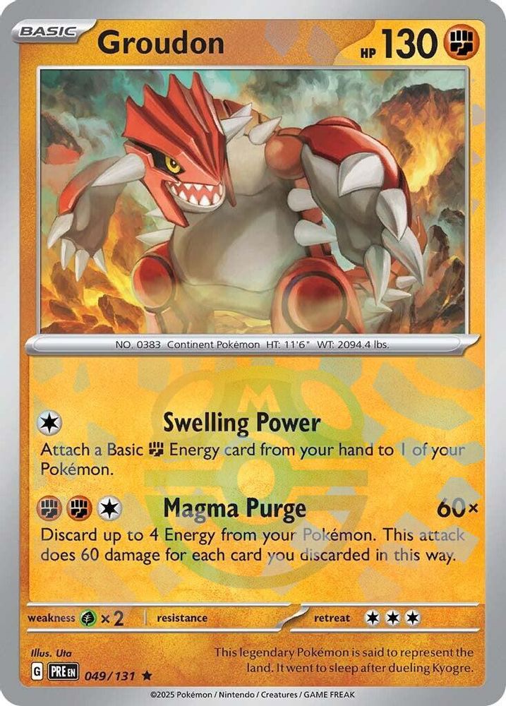 Groudon (Master Ball Pattern) - [  049/131 ] - Rare - Pokemon SV Prismatic Evolutions