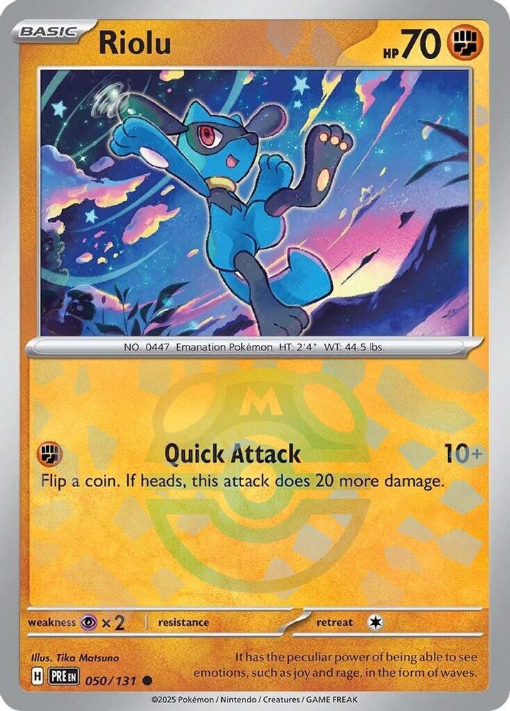 Riolu (Master Ball Pattern) - [  050/131 ] - Common - Pokemon SV Prismatic Evolutions