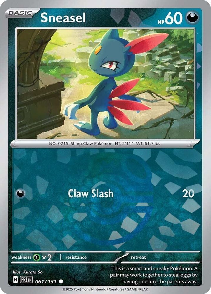 Sneasel (Master Ball Pattern) - [  061/131 ] - Common - Pokemon SV Prismatic Evolutions