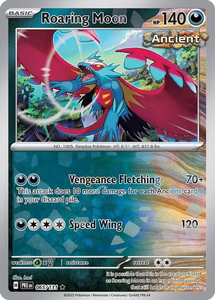 Roaring Moon (Master Ball Pattern) - [  065/131 ] - Rare - Pokemon SV Prismatic Evolutions