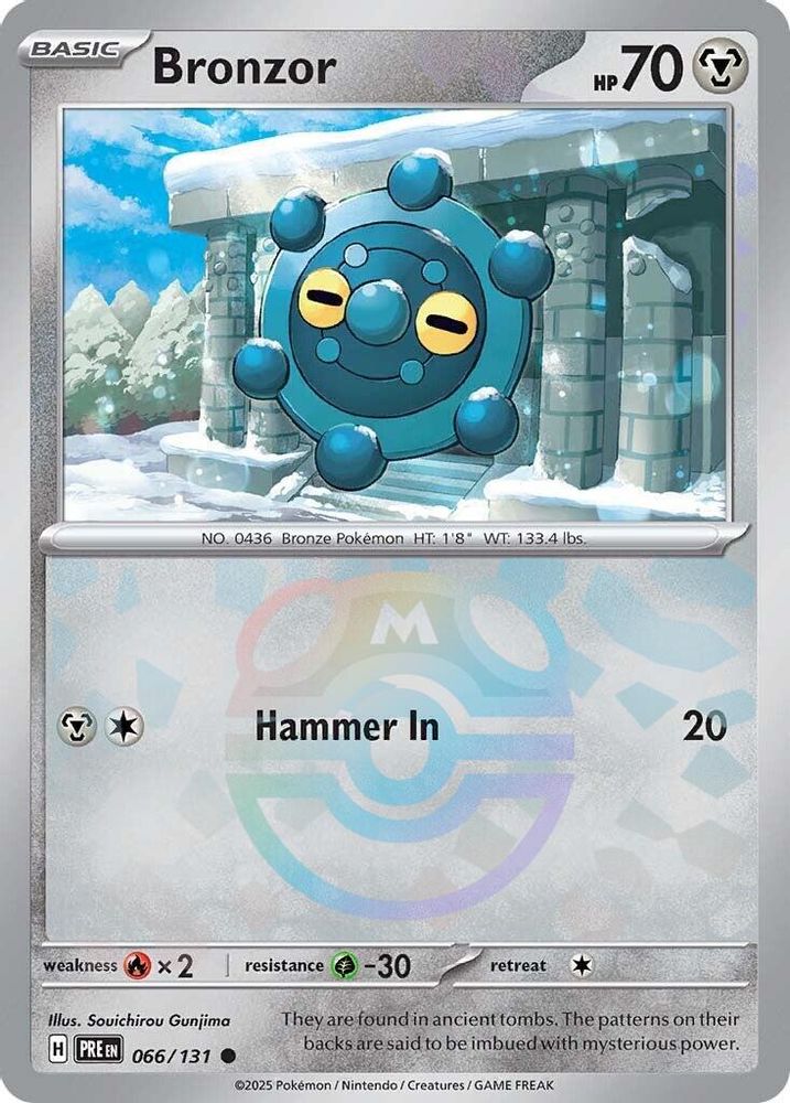 Bronzor (Master Ball Pattern) - [  066/131 ] - Common - Pokemon SV Prismatic Evolutions
