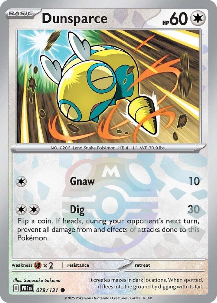 Dunsparce (Master Ball Pattern) - [  079/131 ] - Common - Pokemon SV Prismatic Evolutions