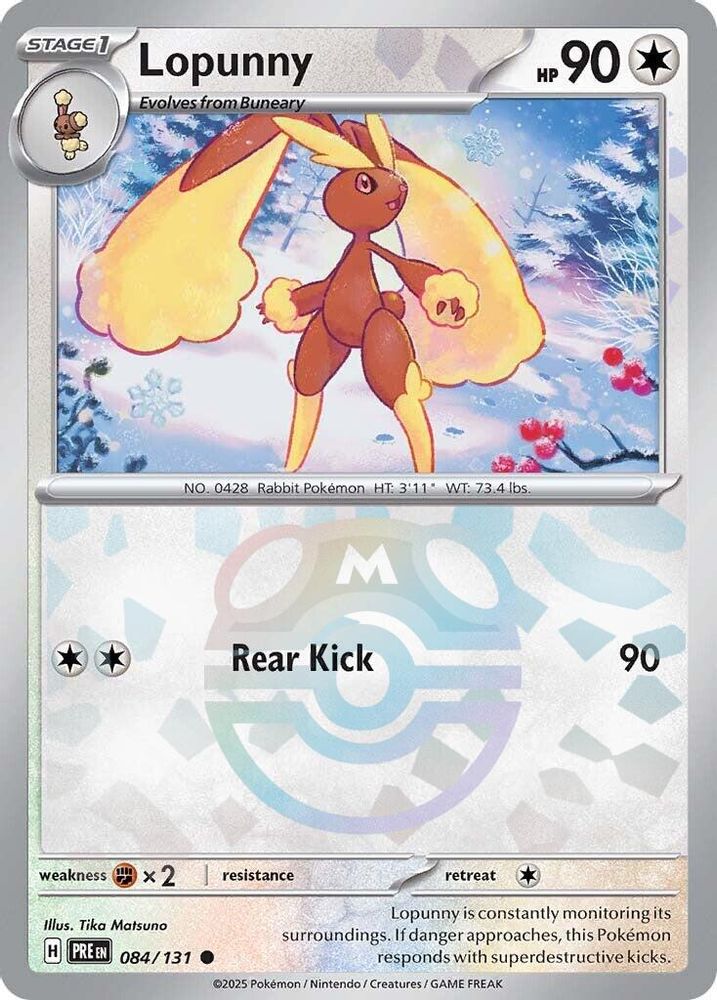 Lopunny (Master Ball Pattern) - [  084/131 ] - Common - Pokemon SV Prismatic Evolutions