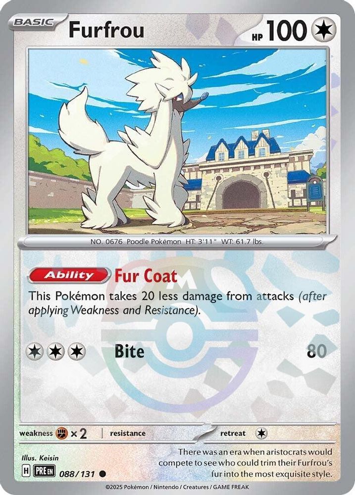 Furfrou (Master Ball Pattern) - [  088/131 ] - Common - Pokemon SV Prismatic Evolutions